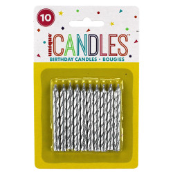 Bougies argentées x10