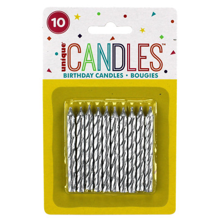 Velas plateadas x10