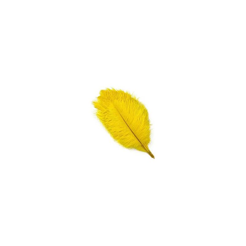 PLUMA AVESTRUZ AMARILLA 60 CM