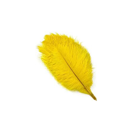 PLUMA AVESTRUZ AMARILLA 60 CM