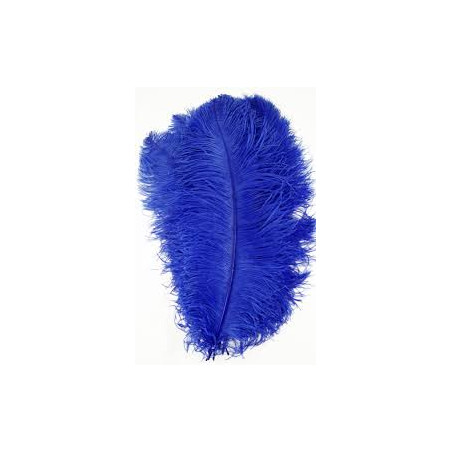 PLUME AUTRUCHE BLEU 60 CM