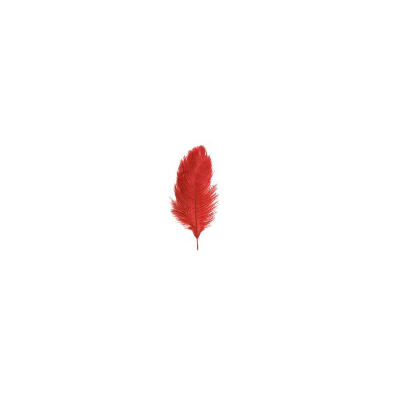 PLUMA DE AVESTRUZ ROJA 35 CM