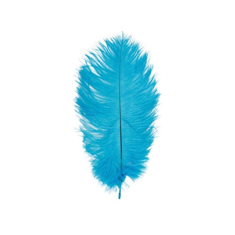 PLUMA DE AVESTRUZ AZUL 35 CM