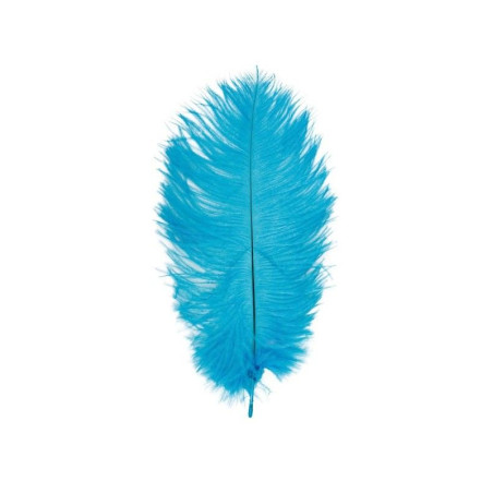 PLUMA DE AVESTRUZ AZUL 35 CM