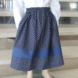 Falda azul flores T10