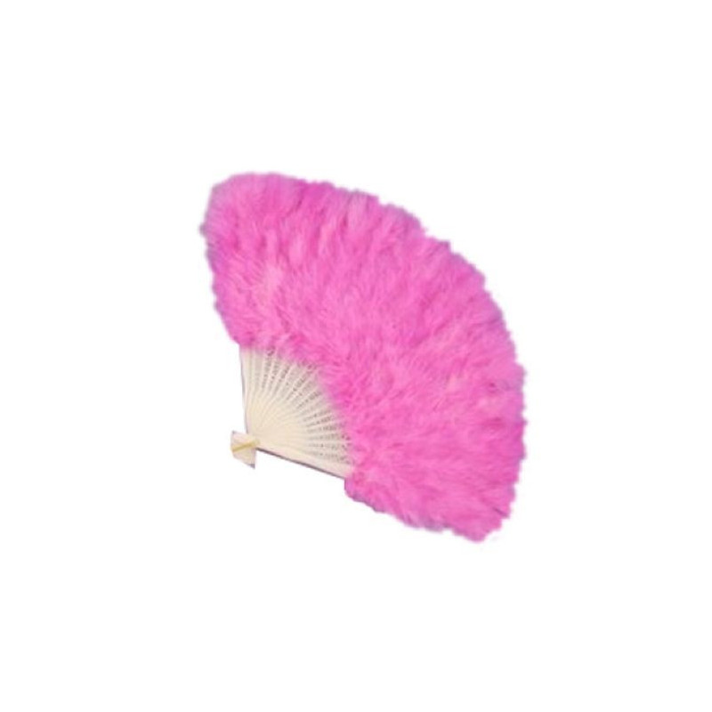 Abanico plumas rosa