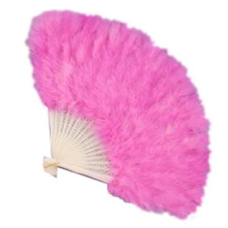 Abanico plumas rosa