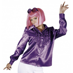 Chemise disco violette femme L