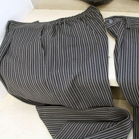Pantalon rayé noir et gris 38