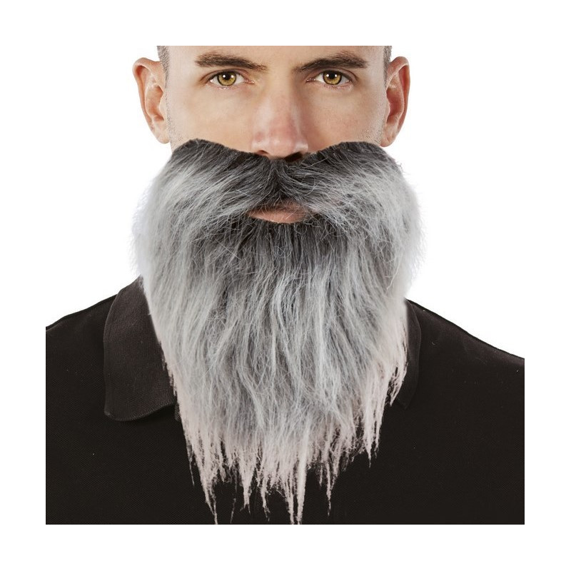 Barba y bigote gris