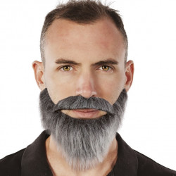 Barba y bigote gris