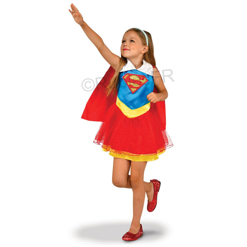 Maldito Adjunto archivo Pescador Disfraz de Supergirl para niña. Disfraz con licencia oficial