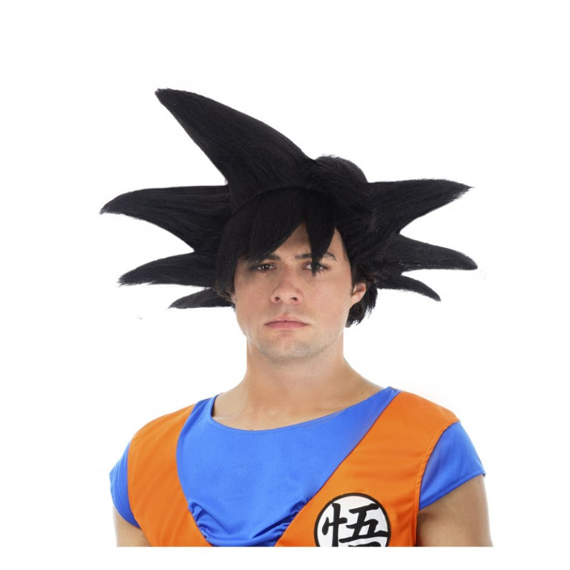 Peluca negra de Son Goku con licencia de Dragon Ball Z
