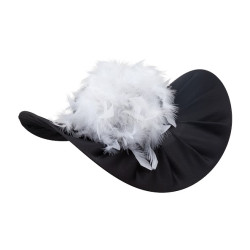Sombrero negro con plumas