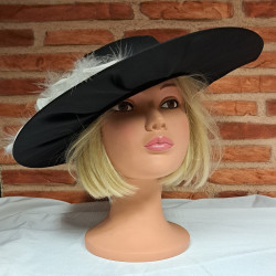 Sombrero negro con plumas